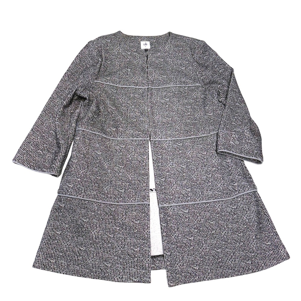 Cabi #5299‎ Black White Salt and Pepper Knit Topper Jacket Womens Medium